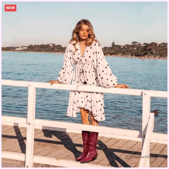 Women's Cowboy Boots Mid Calf Western Pointed Toe Chunky Heel US5-11 - Picture 2 of 7